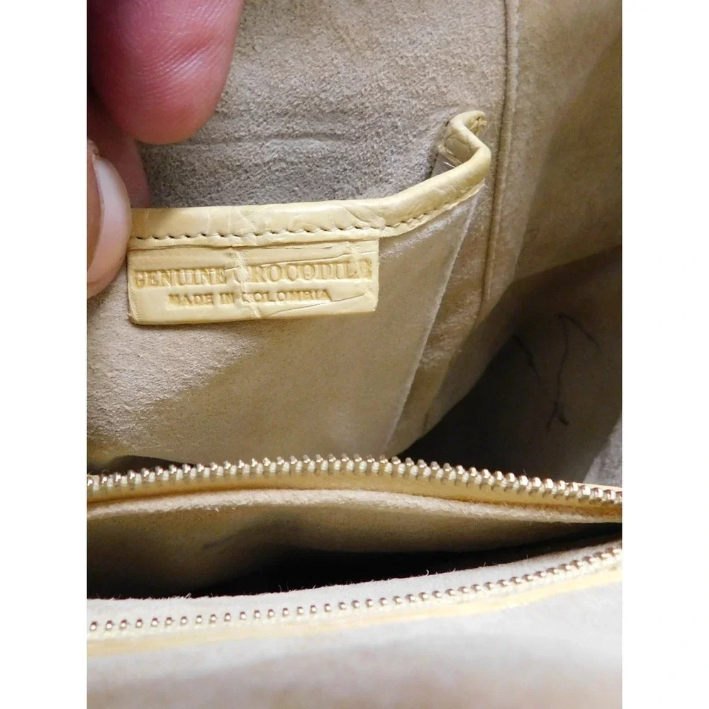 Nancy Gonzalez Yellow Genuine Crocodile Double Handle Tote Bag - Picture 8 of 12